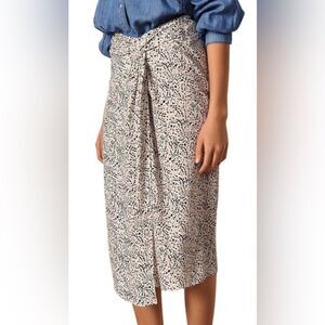 Ba&sh size 4 (brand size 1) Icami Faux Wrap Midi Skirt Contemporary Animal Print